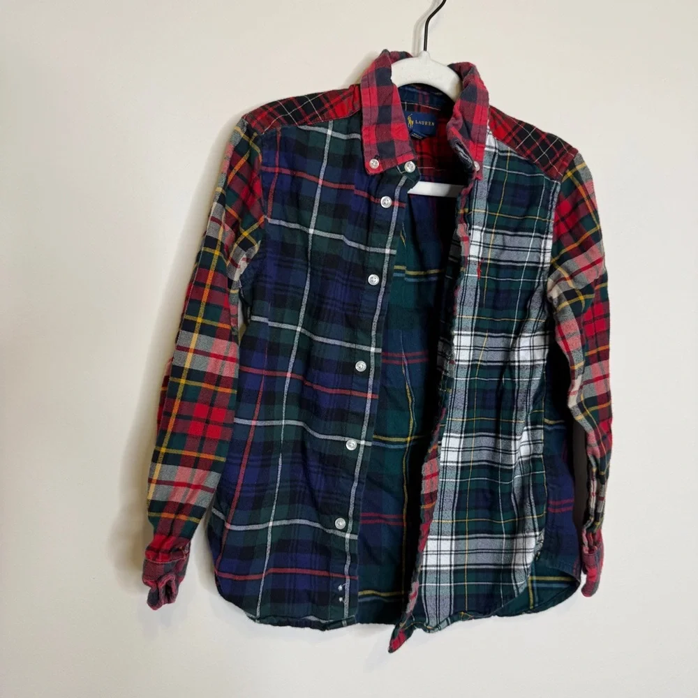 Ralph Lauren Red and green Plaid Kids Button Down Shirt